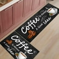 thumbnail image 3 of Kitchen Rugs Set of 2 Coffee Theme Kitchen Mats Rugs Non Skid Washable Anti Fatiguee Farmhouse Style Doormat Carpet for Bedroom Bathroom Living Room 17x30in+17x47in, 3 of 6