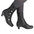 thumbnail image 2 of Kcodviy Bottes en Cuir Mi-Hautes Automne et Hiver pour Femmes 6 Mollets Bottes pour Femmes Bottes d'Hiver pour Femmes Bottes Larges pour Femmes avec Talon Bottes pour Femmes, 2 of 5