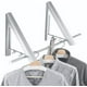 thumbnail image 1 of Paquete de 2 estantes de secado para ropa, colgador de ropa retráctil montado en la pared con varilla de 32 pulgadas, colgador plegable para secadora de ropa, color plateado, 1 of 5