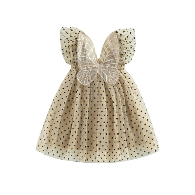 xiaxaixu Robe d'Été en Tulle à Pois pour Filles Tout-Petits Robe de Princesse pour Fête