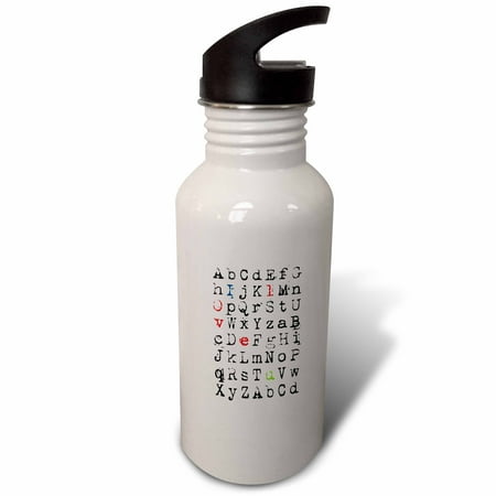 

I Love You hidden message in letters 21 oz Sports Water Bottle wb-152119-1