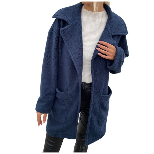 Moda mujer invierno cálido sólido invierno alargado felpa manga larga prendas de vestir Fridja fksj4934
