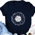 thumbnail image 4 of outfmvch t shirts for women casual printing short sleeves loose t-shirt womens tops shirts for women navy, 4 of 5
