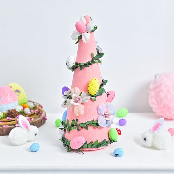 Decoraciones de Pascua, adornos de Pascua, regalos de Pascua Decoraciones de Pascua - Adornos decorativos flocados - Artículos de decoración para el salón de té del hogar Adorno decorativo