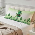 thumbnail image 4 of St. Patrick's Day Body Pillow Covers 20"x54", Lucky Shamrock Hat Ladybirds Daisy Ombre Green Soft Brushed Microfiber Breathable Throw Pillow Covers, Pillowcase with Zipper for Couch Sofa Bedroom, 4 of 9