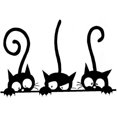 thumbnail image 1 of Adhesivos de pared de gatos divertidos de tres animales, pegatinas de pared de PVC para el hogar y el dormitorio, decoración artesanal, pegatinas de pared 3D extraíbles, 1 of 5