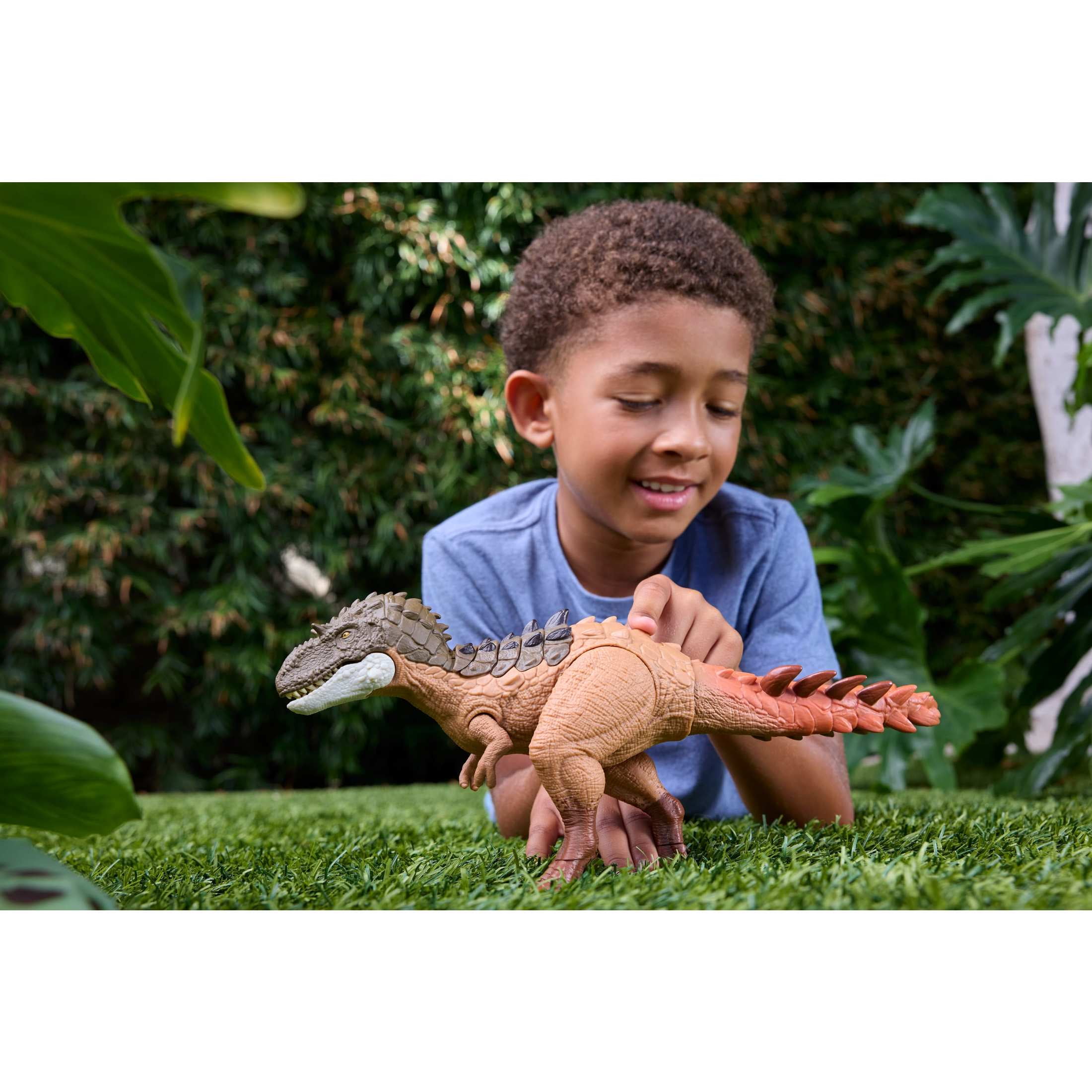 Jurassic World Gigantic Thrashers Gorgosaurus Dinosaur Action Figure Toy, 2 Attacks & Evolve Feature