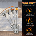 thumbnail image 4 of HONEY HOME 48,000 BTU Outdoor Propane Patio Heater,  Heaters, Stainless Steel Burner, Heat 18ft in diameter, 18 x 32 x 88 inches(LxWxH), 4 of 6