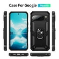 thumbnail image 2 of YEYKX for Google Pixel 10 6.3-inch Phone Case, Impact Resistant Metal Ring Magnetic Support Kickstand Drop Protector Cover for Google Pixel 10 6.3-inch,Black,For Google Pixel 10, 2 of 7