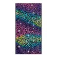 thumbnail image 2 of XYZCANDO Rainbow Glitter Leopard Print Car Seat Towel Cover Breathable for Swimming Gym Beach, Washable Easy Care Towel Seats Cover Dirt Repellent, 2 of 11