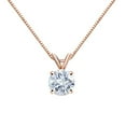thumbnail image 1 of 14K Rose Gold Round 4-Prong Solitaire Moissanite Pendant Necklace (3ct TGW, 9.5mm, White) 16 to 18-inch by Diamond Wish, 1 of 4