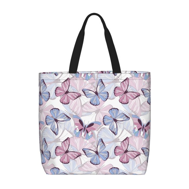 Balery Butterflies in Pastel Bolsa de Mano para Mujeres con Cremallera, Bolsa de Gimnasio con Compartimentos, Bolsa para Laptop, Bolsa para Trabajo