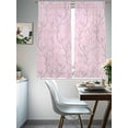 thumbnail image 4 of Pink Branches Sheer Curtains 72 Inch Length 2 Panels Set - Light Filtering Window Treatments, Vintage Art Farmhouse Rod Pocket Semi Curtains for Living Room/Bedroom/Kitchen Décor, 104"W x 72"L, 4 of 7