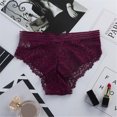 thumbnail image 3 of Bigersell Lace Panties for Women Clearance Womens Panties Tangas Panty Style P-1909 Spandex Thong Panties Seamless Thongs Ladies Briefs High Waist Women's Panties Wine One Size, 3 of 8
