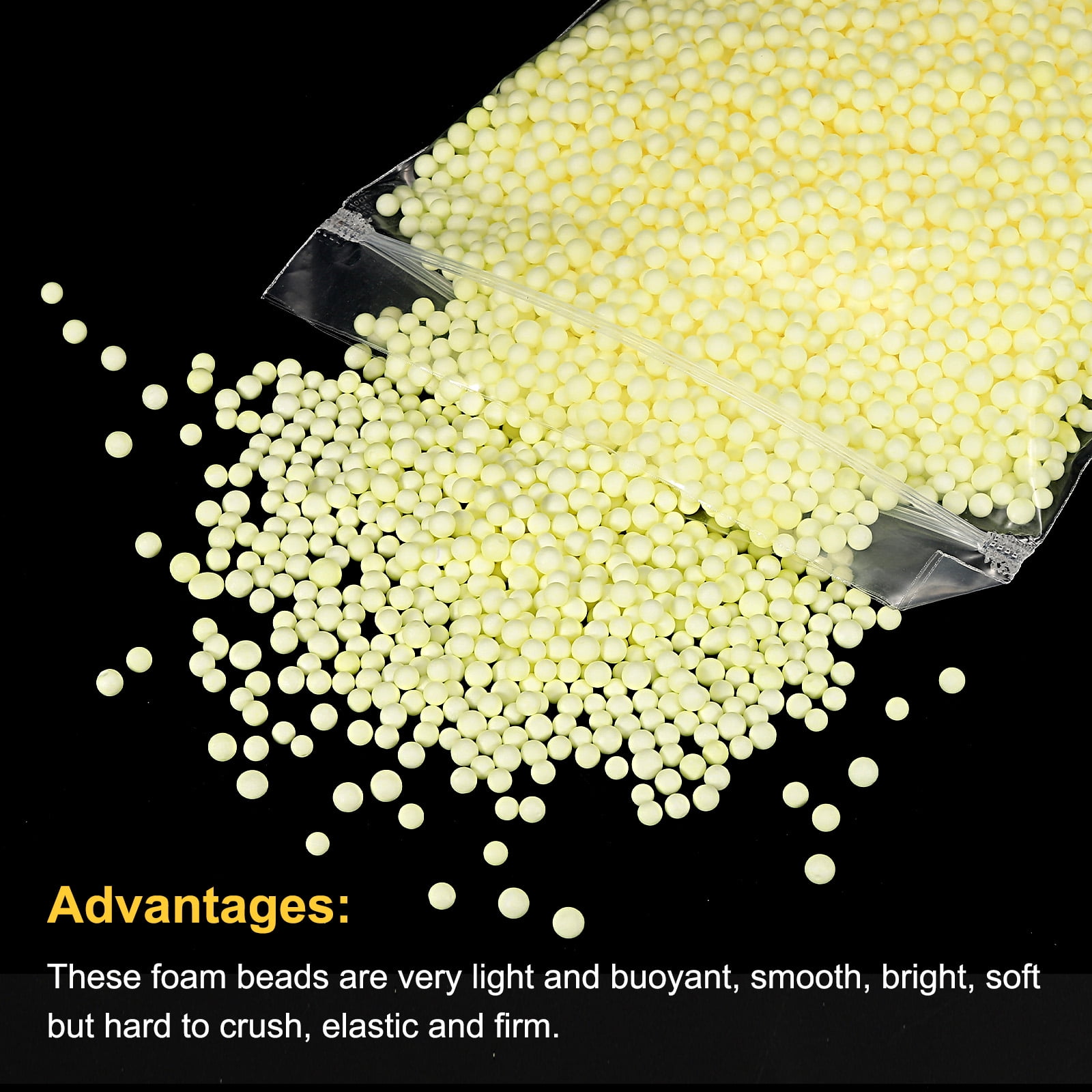 Unique Bargains Foam Beads Foam Balls for Wedding and Party Yellow 4-6mm