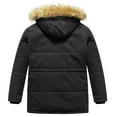 thumbnail image 2 of Chrisuno Men's Big and Tall Hooded Winter Coat Waterprpoof Thicken Quilted Puffer Jacket Warm Parka bubble coat Fleece Lined Black 4X, 2 of 5