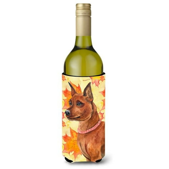 Miniature Pinscher Fall Wine Bottle Beverge Insulator Hugger