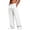 08#White, variant on Mens Soft Warm Fleece Sweatpants, Loose Fit Straight Leg Pants, Elastic Drawstring Waist Casual Joggers For Walking Black XL