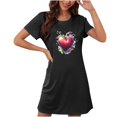 thumbnail image 5 of Sakmal Valentines Womens Moomoo Nightgowns Short Sleeve Soft Love Moomoo Dress Heart Print Short Ladies Nightgown L, 5 of 5