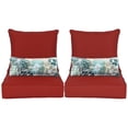 thumbnail image 1 of Aoodor Ensemble de Coussins de Chaise de Patio Rouges 22"x24 Pouces, Coussins de Siège d'Extérieur en Mousse Mémoire (Ensemble de 2 Sièges, 2 Dossiers, 2 Coussins Lombaires), 1 of 8