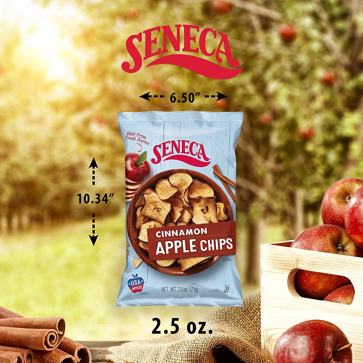 12 PACKS : Seneca Cinnamon Apple Chips,2.5-Ounce Bags
