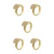 thumbnail image 1 of Jumpingount Anillo de dedo abierto con anillo de plata ajustable único para mujer, anillo con colgante de corazón, anillo ajustable de oro Type2 NO2, 1 of 6