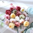 thumbnail image 2 of Flores artificiales falsas para decoración del hogar, ramo de té de seda con cabeza de rosas, coronas decorativas de Navidad, regalo artesanal, 100 piezas, 2 of 4