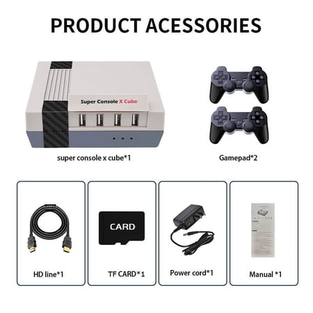 Wireless Arcade Game Console 5000 in 1 Pandora Box 30S Bluetooth Arcade Game Machine for PC & Projector & TV, 2-4 Players, 1280X720, 3D Games, Search/Hide/Save/Load/Pause Games, Favorite List