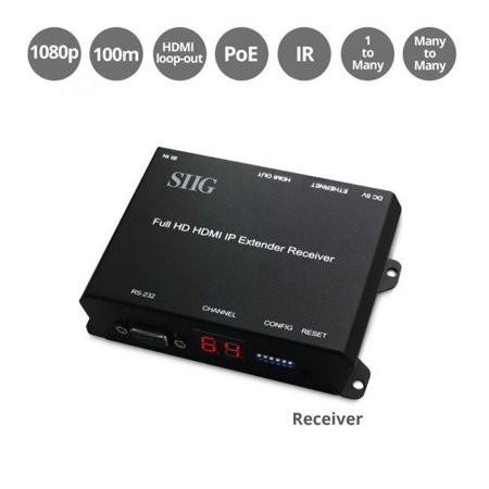 UPC: 0662774043692 | SIIG CE-H26511-S1 Full HD HDMI Extender over IP w PoE RS-232 & IR Receiver