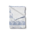 thumbnail image 2 of Wave Soft Flannel Fleece Blanket, Rhythmic Nautical Theme Simplistic Abstract Sea Wind Motifs on Plain Background, Cozy Plush for Indoor and Outdoor Use, 50" x 60", Azure Blue White, by Ambesonne, 2 of 6