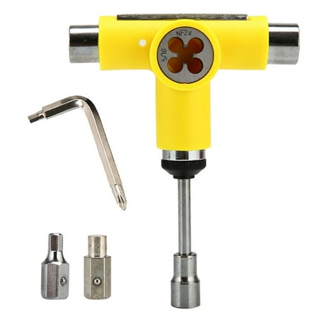 

SEIWEI Skateboarding Tool with L-Shape Phillips Head Slide-Out Screwdriver and Allen Key (Yellow)