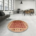 thumbnail image 4 of Ahgly Company Machine Washable Indoor Square Industrial Modern Red Area Rugs, 7' Square, 4 of 7
