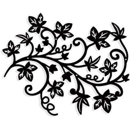 1 pc Ivy Leaves Metal Wall Art Decor Black Wall Hanging Decor Silhouette Wall Art for Home Bedroom Living Room Garden Hotel Office Wall Christmas Festival Decoration Gift 11.77×9.57"