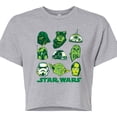 thumbnail image 3 of Star Wars - St. Patrick's Day Green Grid - Juniors Cropped Graphic T-Shirt, 3 of 5