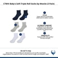 thumbnail image 7 of CTM Baby's Soft Triple Roll Socks by Wootie (3 Pack), 7 of 7