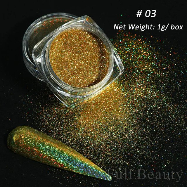 caja de polvo de uñas de diamante brillante, láser plateado, brillo reflectante, lentejuelas, polvo de inmersión para decoración de uñas, polvo holográfico NFSZF