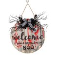 thumbnail image 1 of LM.B Decoración De La Puerta De Halloween Espeluznante Signo Con Calabaza De Araña Y Huella Mano Festiva De Interior/Exterior Para Dar La Bienvenida A Las Fiestas En Casa Del Sudeste Asiático, 1 of 4
