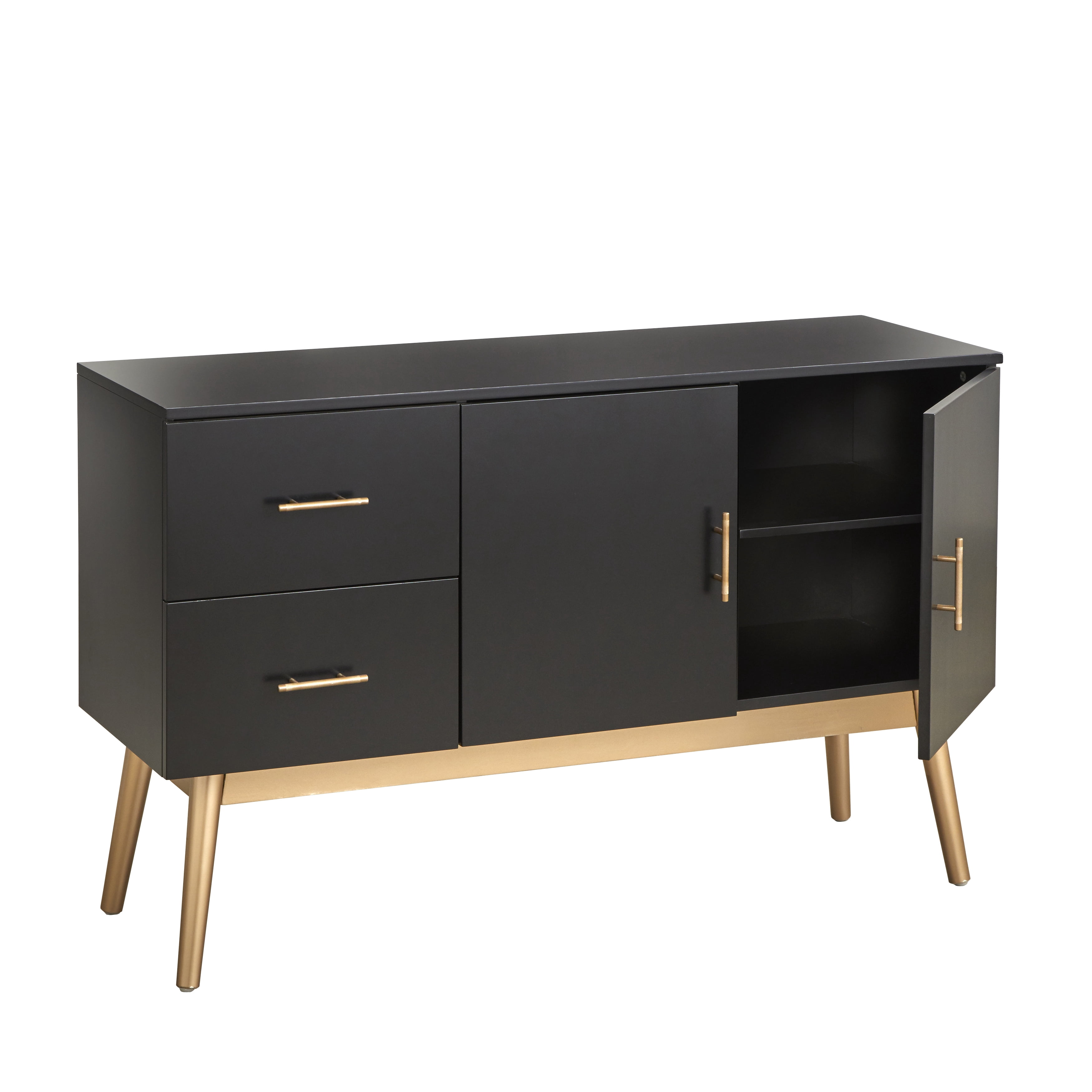 TMS Colfax Mid-Century Modern Sideboard, Black