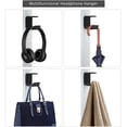 thumbnail image 4 of Rawiri Colgador para Auriculares, Colgador Acrílico Adhesivo para Auriculares para Debajo del Escritorio Colgador para Auriculares Multifuncional, Adhesivo Fuerte 3M, Negro, 4 of 5