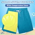 thumbnail image 4 of Aideaone Boys Swim Trunks with Compression Liner Solid Color Bathing Suits Summer Quick Dry Swimwear Swim Shorts 6-14T, 4 of 5