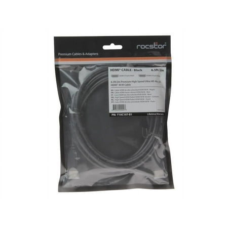 UPC: 0876910000979 | Rocstor Y10C156-B1 1ft. HDMI Cable With Ethernet M/M HDMI Male to HDMI Male Black