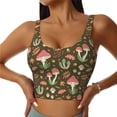 thumbnail image 1 of Fotbe Mushrooms and Autumn Sujetador Deportivo Largo sin Aros para Mujer con Almohadillas y Soporte Medio, Transpirable y Absorbente, Camiseta Tipo Chaleco o Tank Top-Large, 1 of 8