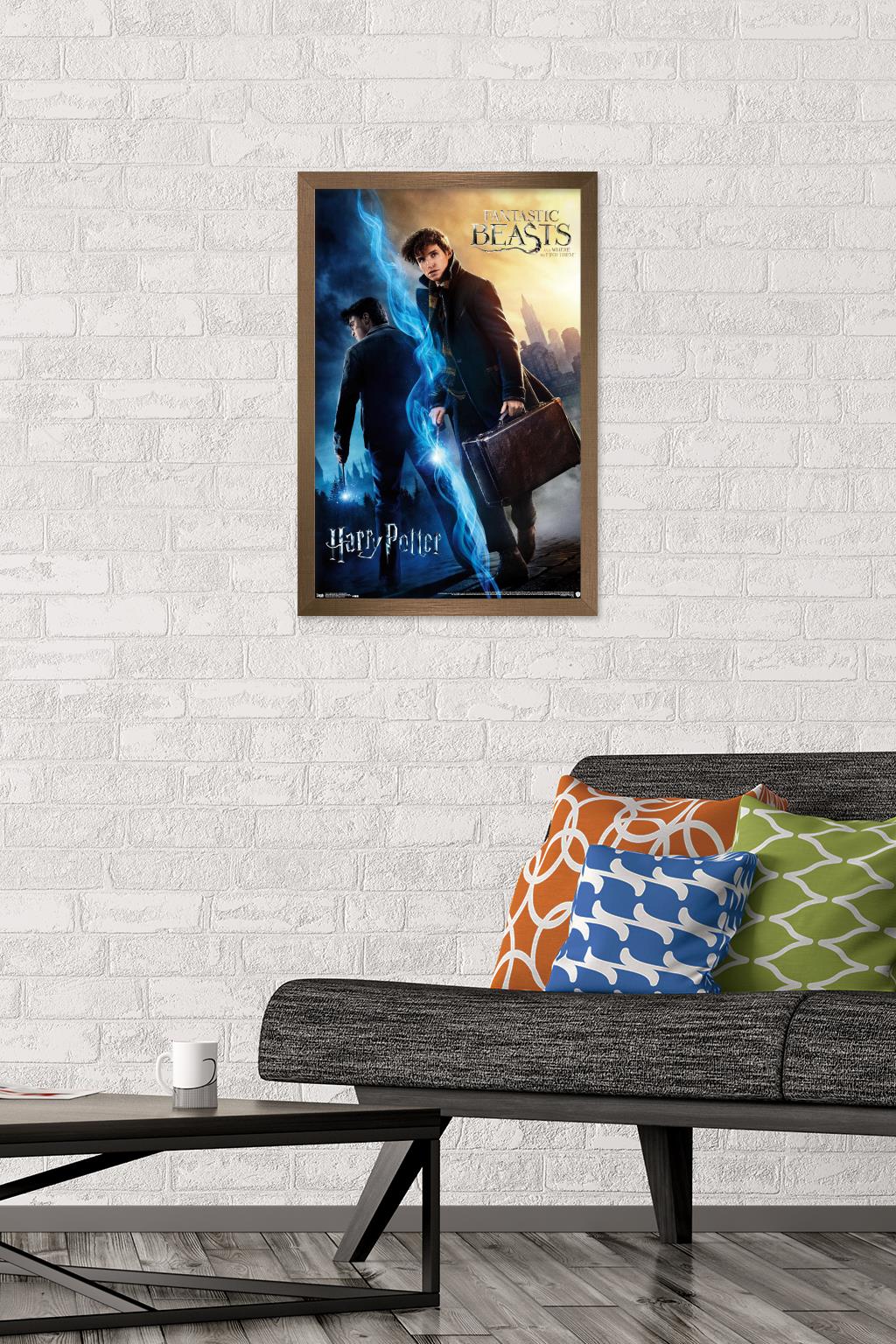 The Wizarding World: Harry Potter and Fantastic Beasts Wall Poster, 14.725" x 22.375", Framed
