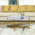 thumbnail image 7 of uhomepro Faux Marble Round Coffee Table, Living Room Sofa Side Table with Golden Metal Legs, Wood Table Top Modern Coffee Table, Accent Coffee Snack End Table Tea Table Entertainment Center, Q16242, 7 of 7