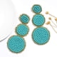 thumbnail image 5 of Beaded Drop Earrings Statement Seed Bead Earring for Women Handmade Triple Circle Dangle Earrings for Wedding Party Prom Sincero Producto electrónico, 5 of 6