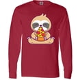 thumbnail image 3 of Inktastic Sloth Pizza Long Sleeve T-Shirt, 3 of 5