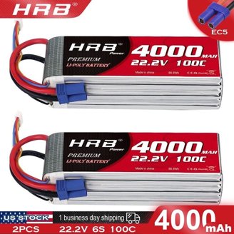 RoaringTop 6S 22.2V 5500mAh 70C LiPo Battery With EC5 Plug | High-Performance RC Battery For Cars, Boats, Drones
