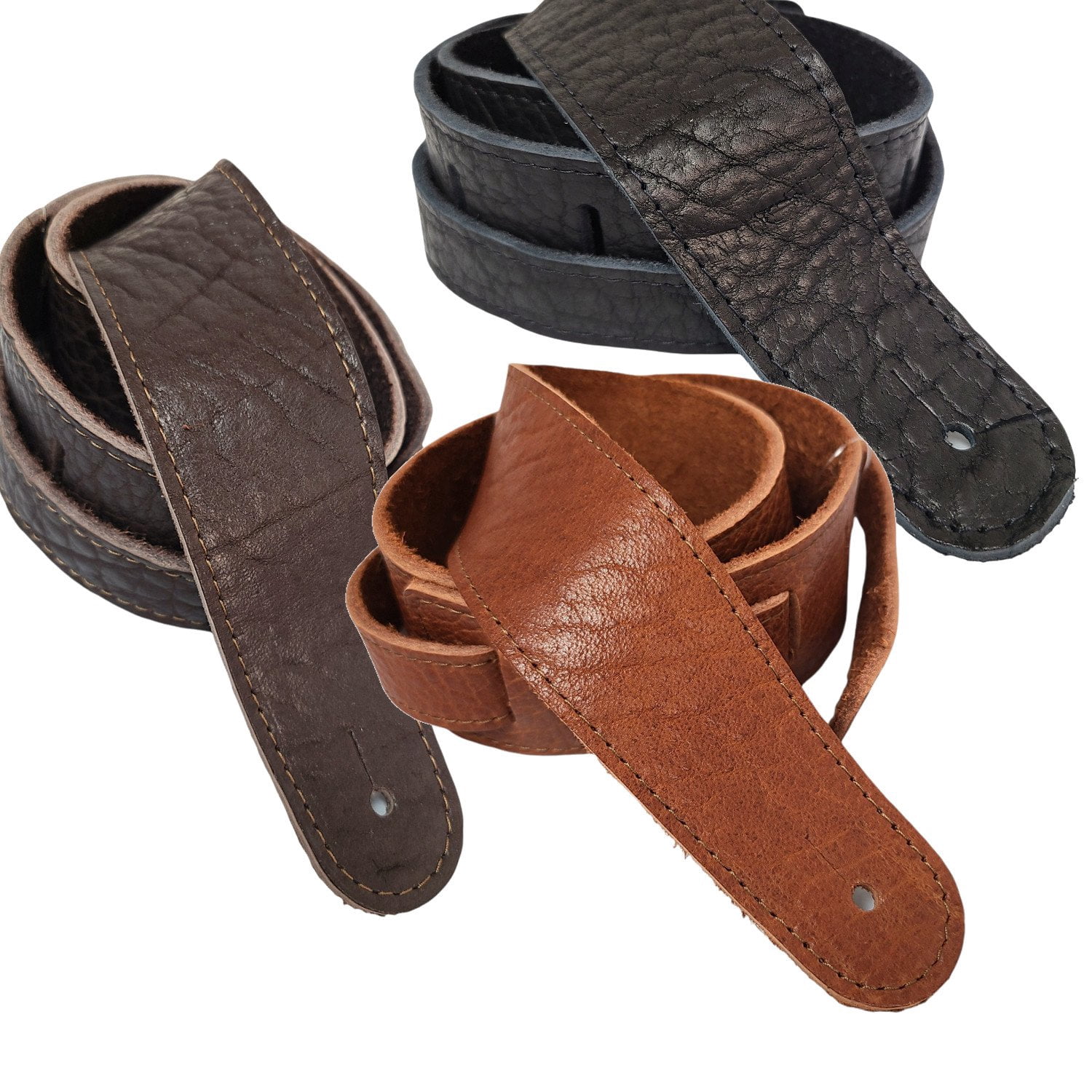 Henry Heller HAB2-CHC Leather Series 2 in. Guitar Strap - Buffalo Chocolate