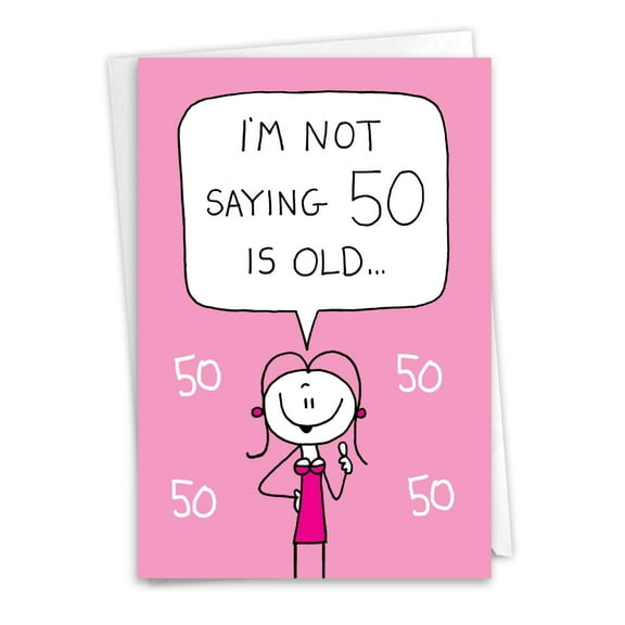 NobleWorks Funny 50th Milestone Birthday Greeting Card with 5 x 7 Inch Envelope (1 Card) Thinking Old C10090MBG