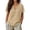 A#Beige105, variant on Puliio Women's Solid Henley Blouse Short Sleeve V Neck Button Front Linen Blend Casual Shirt